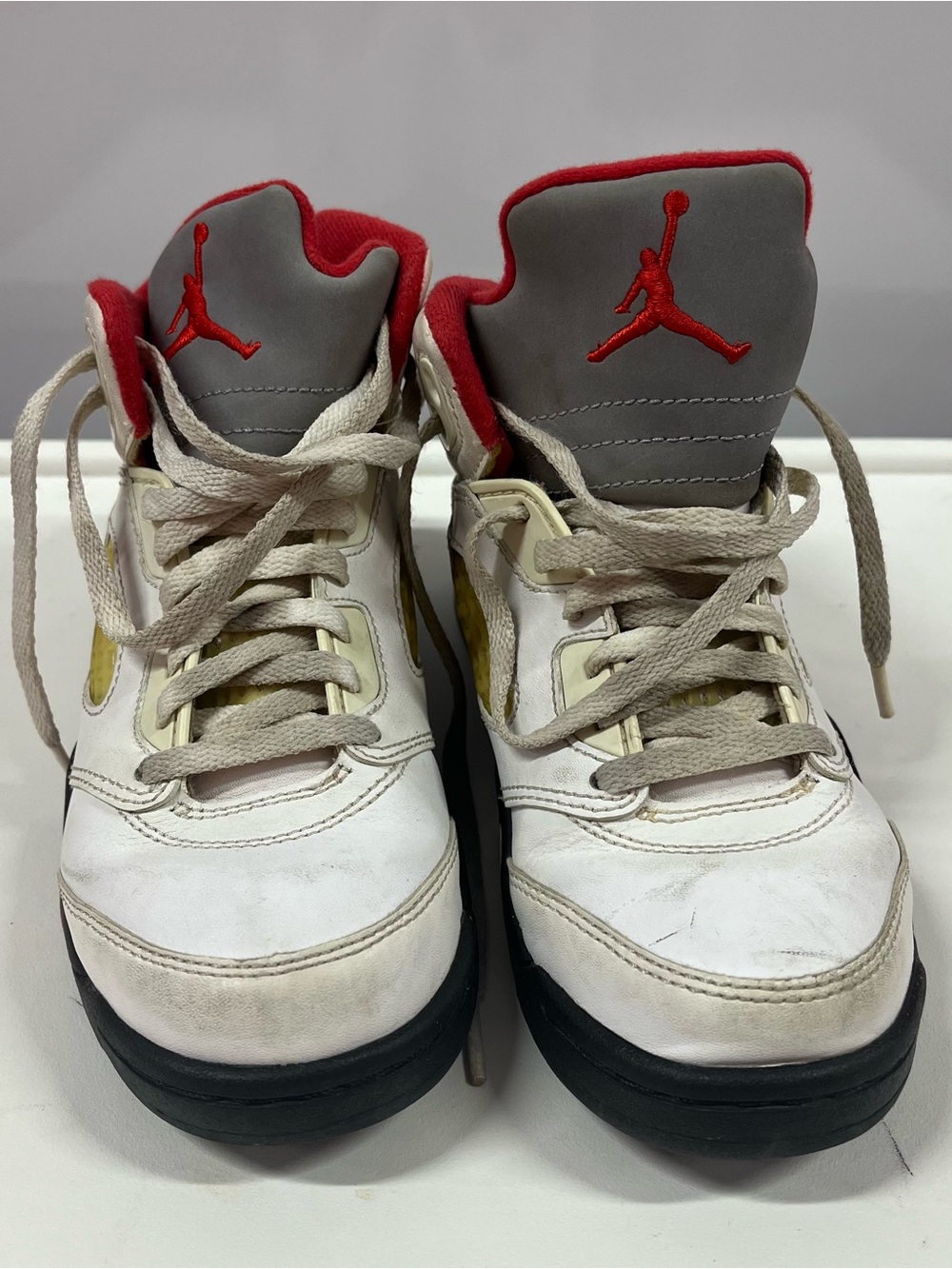 Jordan Kids White, Red and Gray High-Top Basketball Sneakers